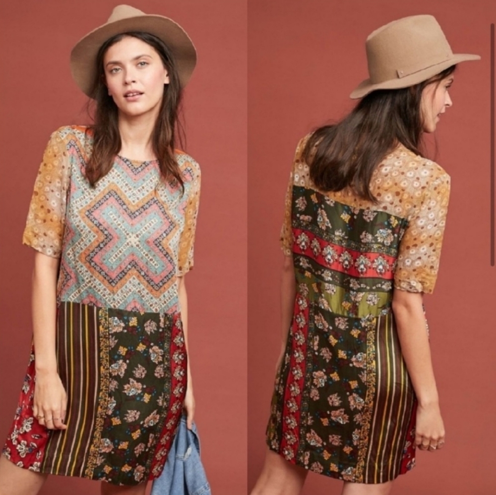 Anthropologie Tiny Anna Patchwork Mini Dress - image 3